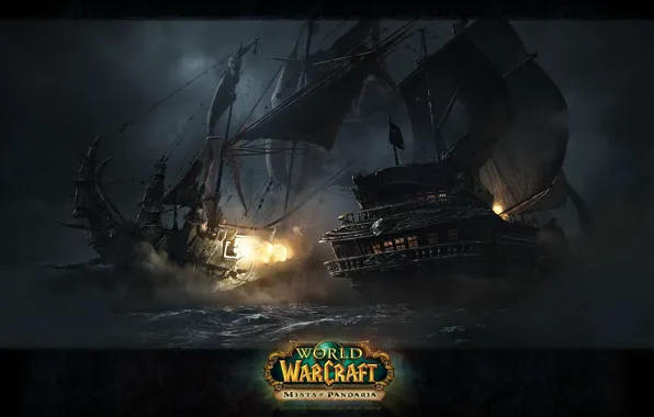 Naval battle, battleship Horde, World of Warcraft Mists of Pandaria, battleship of the Alliance