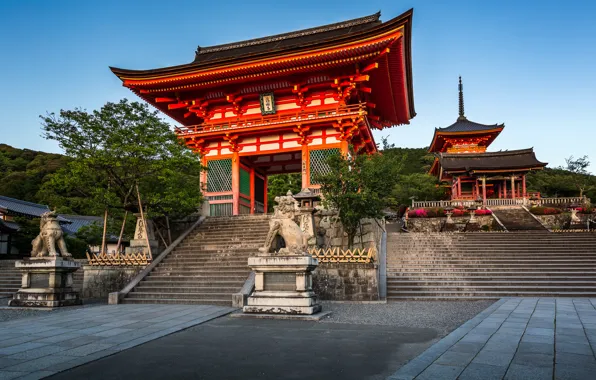 Picture gate, Japan, temple, Japan, Kyoto, Kyoto, Kiyomizu-dera Temple, The Gate Of The Nio