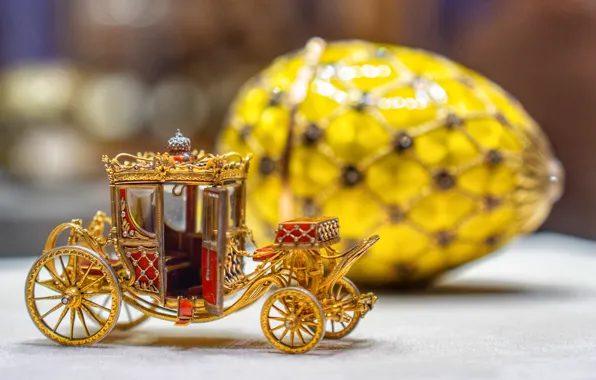 Gold, egg, coach, Faberge