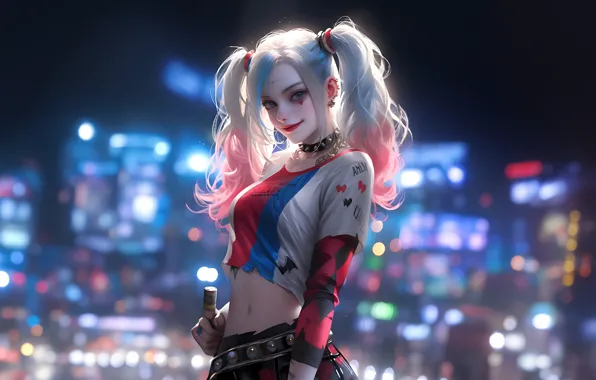 Picture smile, harley quinn, mischievous