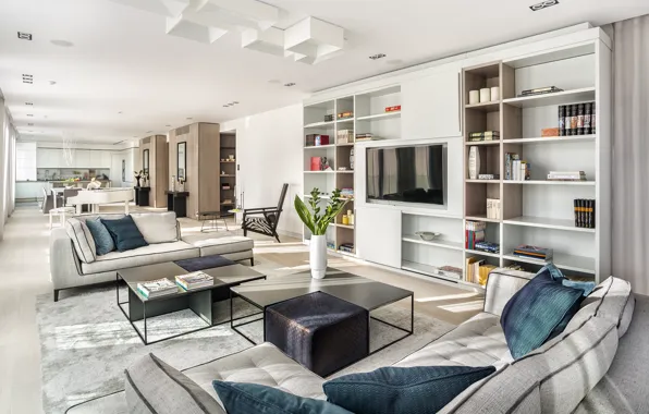 Interior, piano, kitchen, living room, Bulgaria, dining room, Sofia, Luxury Penthouse