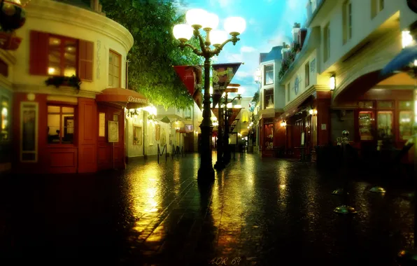 Picture street, pharmacy, lantern