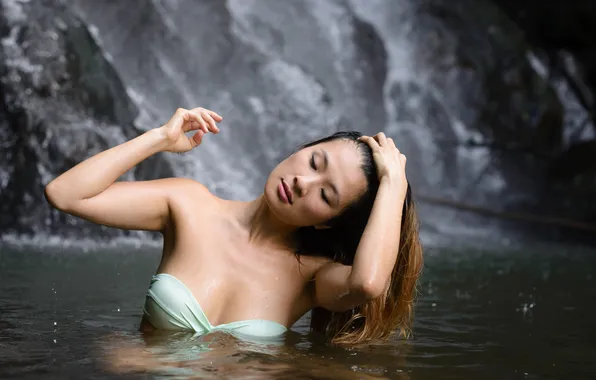 Summer, water, girl, face, hair, Jenny