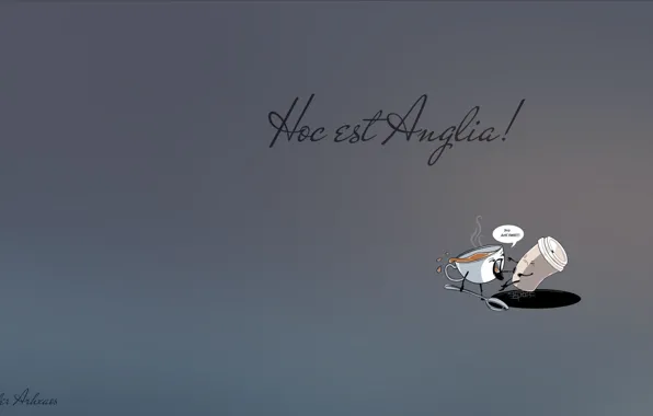 Text, the inscription, tea, coffee, Hoc est Anglia!, This Is England, Latin