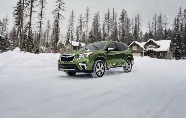 Picture snow, Subaru, crossover, Forester, 2019