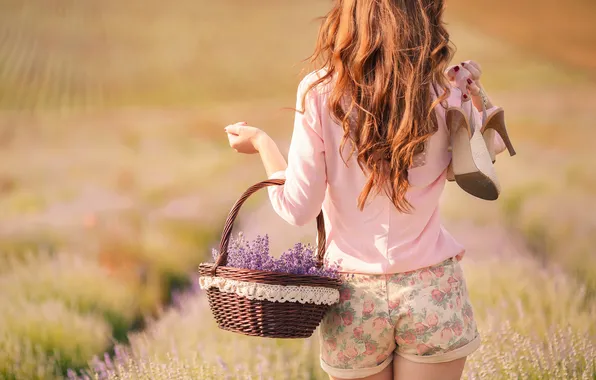 Flowers, nature, face, woman, Girls, lavender