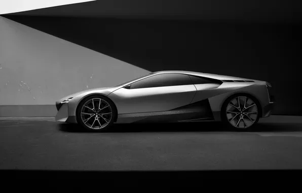 Picture coupe, BMW, shadows, in profile, 2019, Vision M NEXT Concept