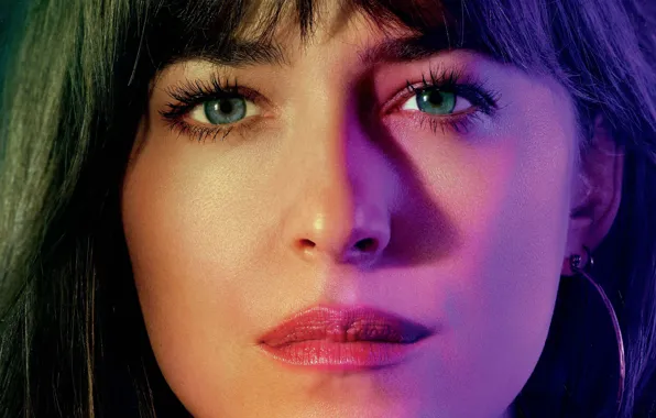 Eyes, look, girl, light, face, Dakota Johnson