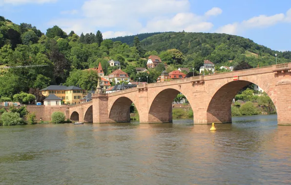 River, Germany, Germany, River, Heidelberg, Old bridge, Heidelberg, Old Bridge