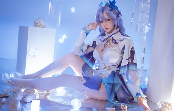 Picture cleavage, model, women, cosplay, video game girls, Hoshilily, asian cosplayer, Asian