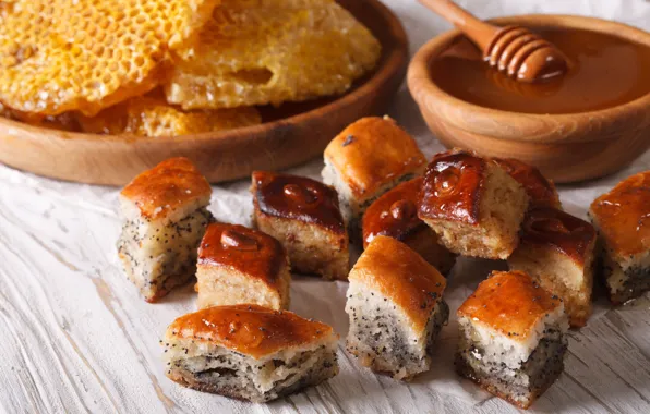 Mac, honey, cakes, szulik