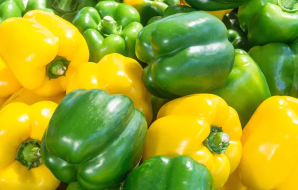 Macro, yellow, green, pepper, a lot, sweet, Bulgarian
