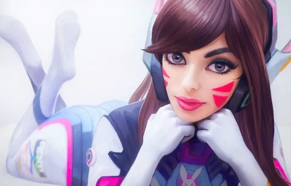 Picture look, girl, Overwatch, D.Va