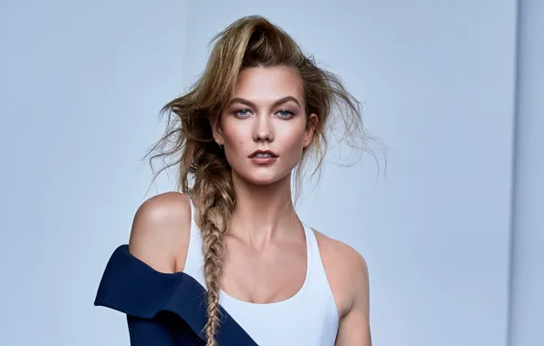 Look, girl, model, portrait, braid, Karlie Kloss