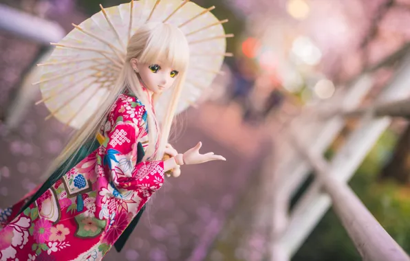 Umbrella, Japanese, doll, kimono