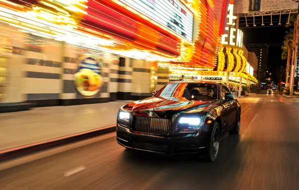 Car, lights, Rolls-Royce, light, car, the front, street, rolls-Royce