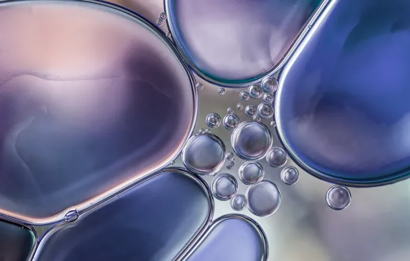 Picture water, macro, bubbles, oil, oil circles