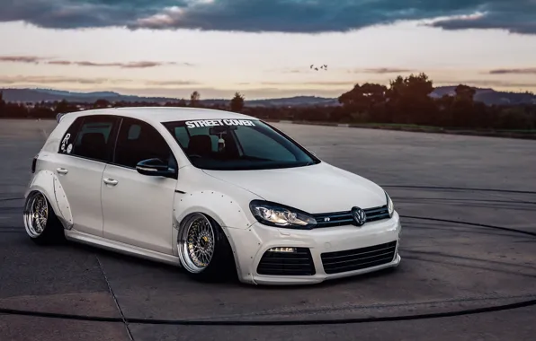 Wallpaper volkswagen, white, tuning, bbs, low, stance, dropped, vag for ...