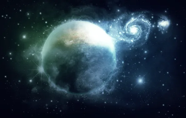 Space, planet, art, galaxy