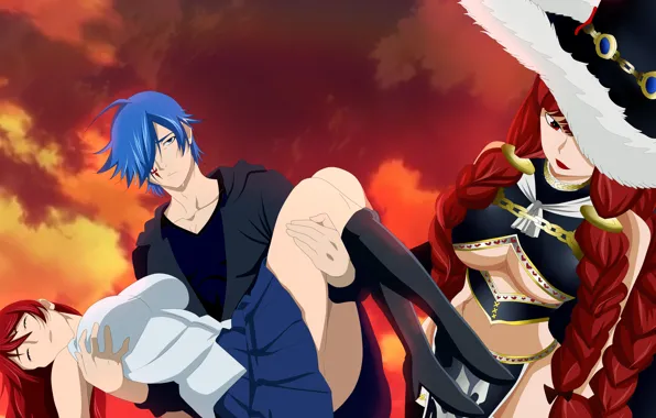 Picture anime, art, fairy tail, Gerard, Elsa, Fairy tail