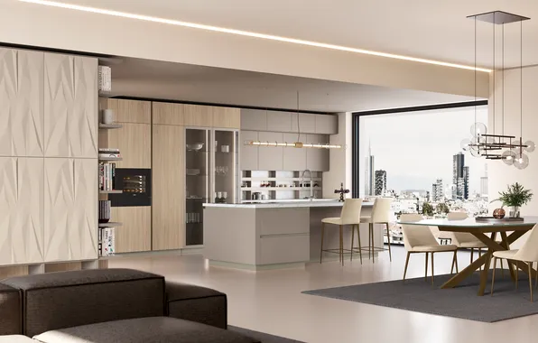 Style, Villa, interior, Italy, kitchen, dining room, dining area, Italian design