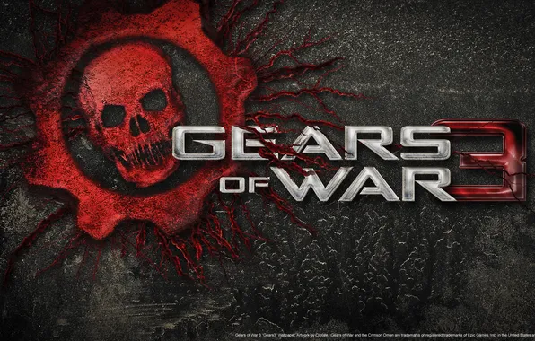 Picture blood, skull, gear, gears of war 3