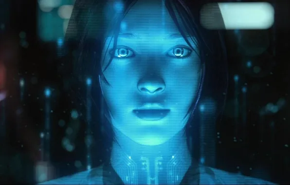Picture look, girl, face, the game, Halo, hologram, Cortana