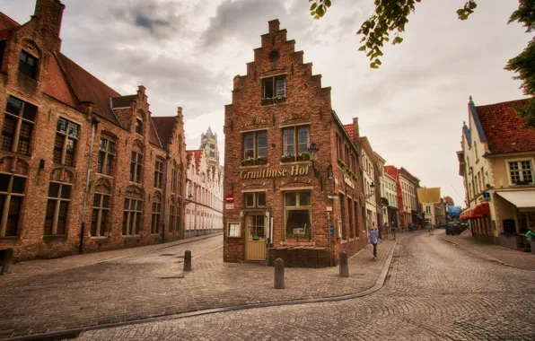 Street, home, Belgium, architecture, Bruges