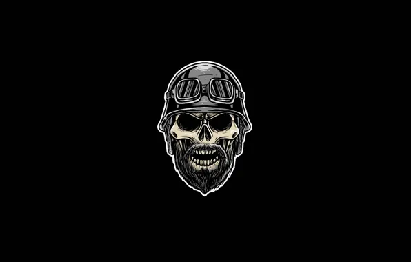 Minimalism, Figure, Skull, Style, Helmet, Background, Fantasy, Beard