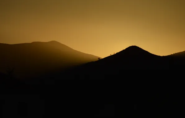 Landscape, mountains, morning