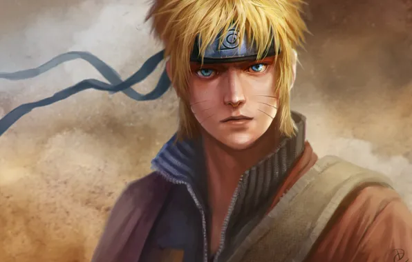 Picture look, the wind, headband, emblem, guy, Naruto, Naruto, art