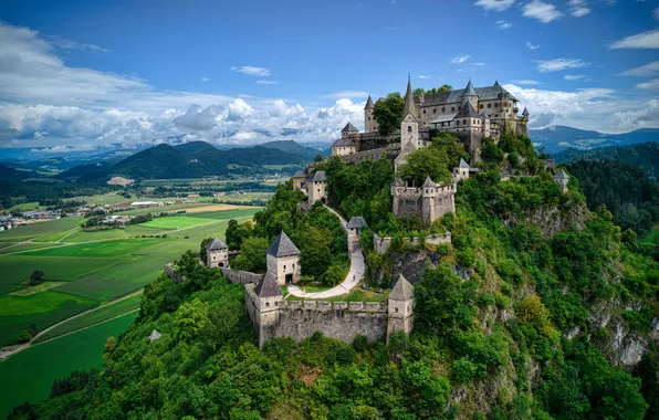 Picture mountains, castle, Austria, Hochosterwitz Castle