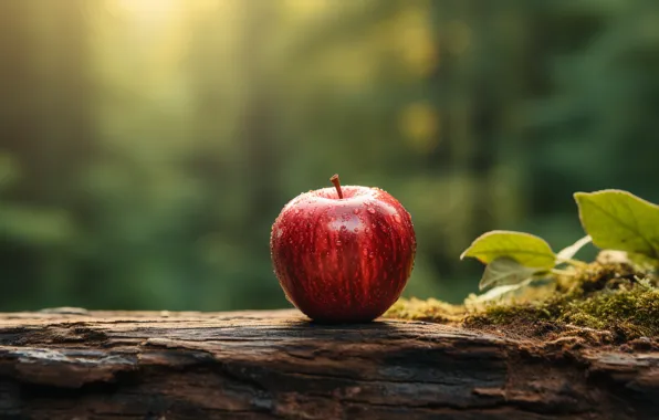 Red, Apple, fruit, juicy, ripe, AI art, neural network