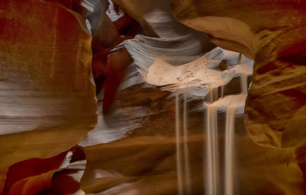 Picture Antelope Canyon, Erosion, Sand Falls
