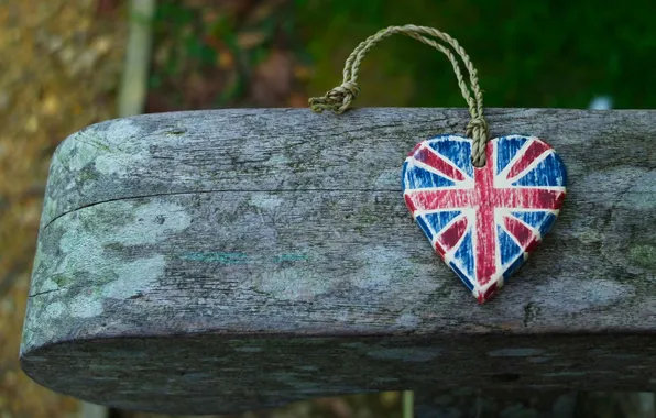 Picture tree, heart, flag, heart, British
