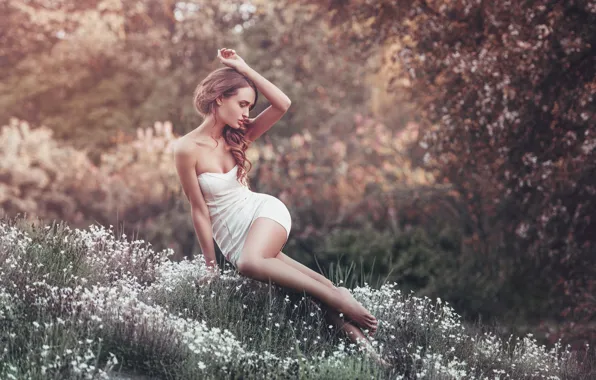 Picture girl, nature, spring