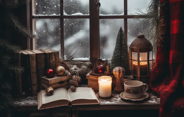 Comfort, heat, room, furniture, interior, pillow, candles, Christmas