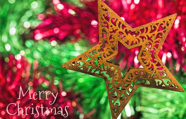 Star, Christmas, decoration, bokeh