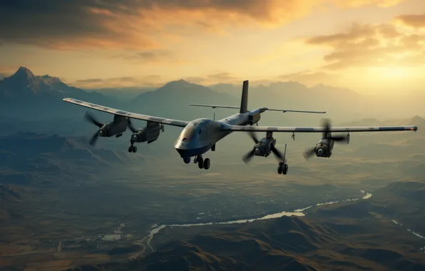 Flight, aviation, the plane, technique, AI art, neural network