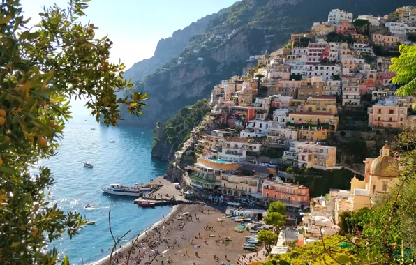 Sea, home, Italy, lemons, Amalfi, Positano