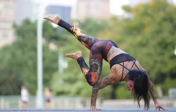 Picture girl, pose, body, tattoo, legs, gymnast, Jessica