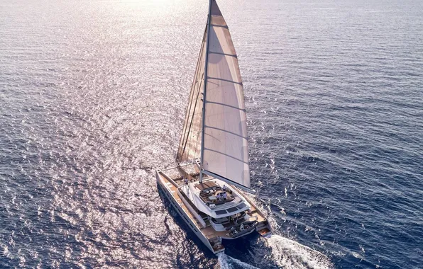 Sea, the way, movement, the ocean, the wind, yacht, sails, the crew