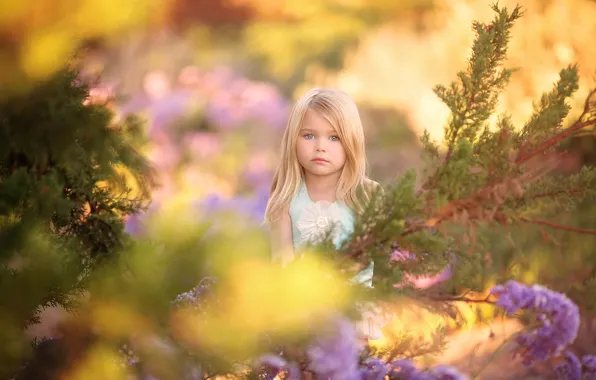 Nature, girl, bokeh, Glimpse of Spring