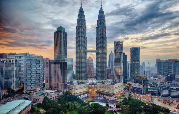 The city, dawn, morning, Malaysia, Kuala Lumpur