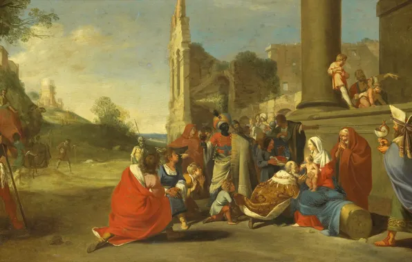 Picture, mythology, Bartholomew, Brinberg, The Adoration Of The Magi