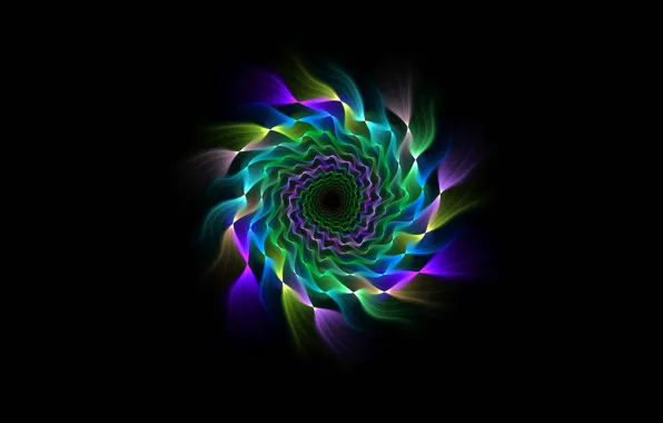 Rays, pattern, color, spiral, fractal, symmetry