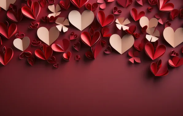 Love, holiday, heart, heart, hearts, heart, red background, congratulations