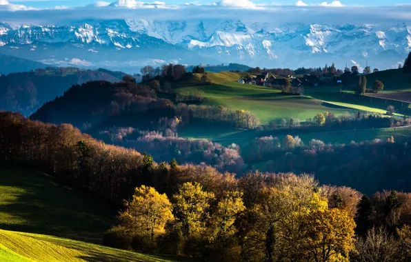 Picture clouds, mountains, Switzerland, Switzerland, Gurton