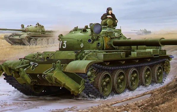 Picture art, painting, tank, T-62 Mod1975