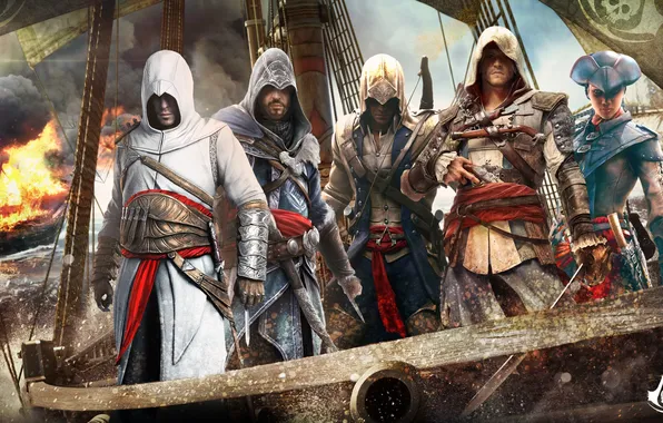 Picture Ezio, Assassin's Creed, Altair, Ezio, Altair, Radunhageydu, Avelina De Granpre, Edward Kenway